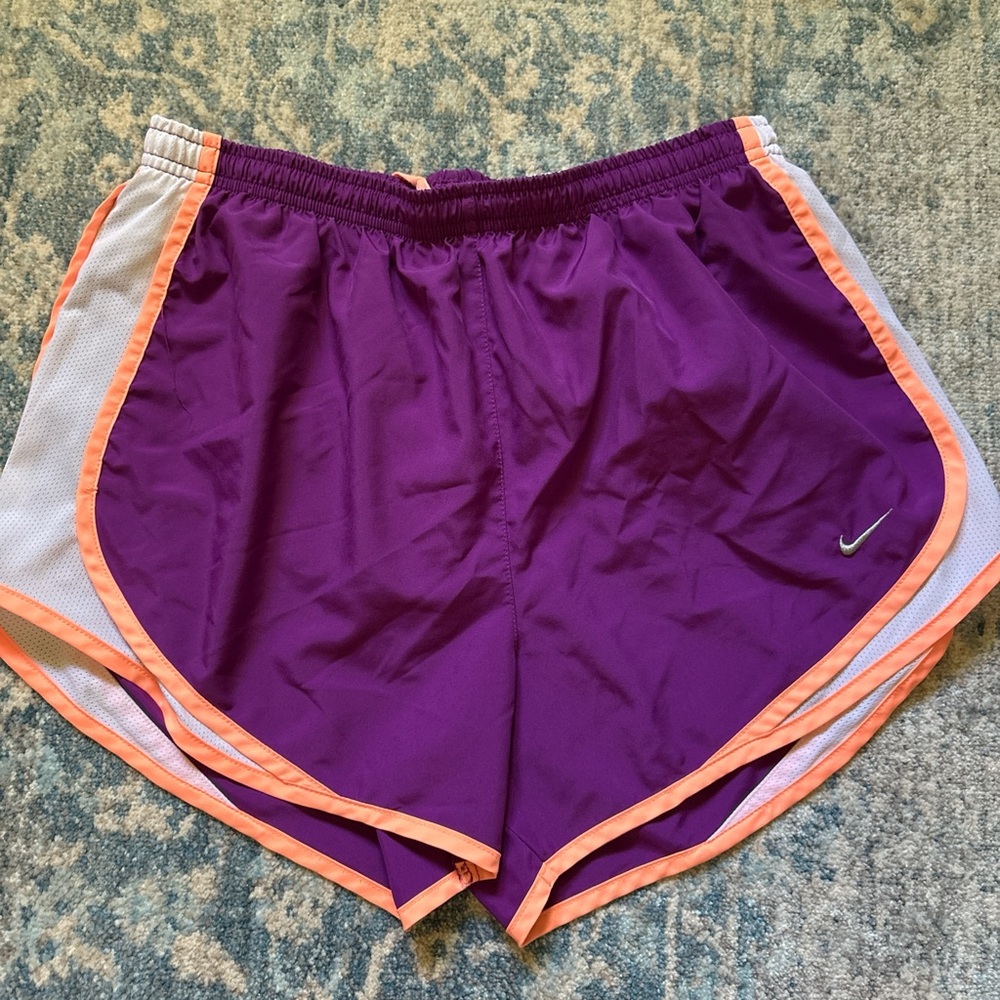 Nike Women's Athletic Shorts in Purple and Orange